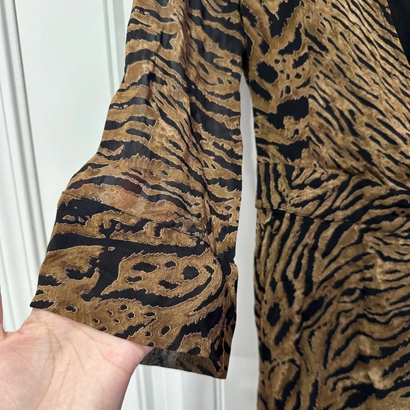 Ganni Dress | Animal Print Wrap Mini | Size: 38/4-6 - Picture 5 of 10